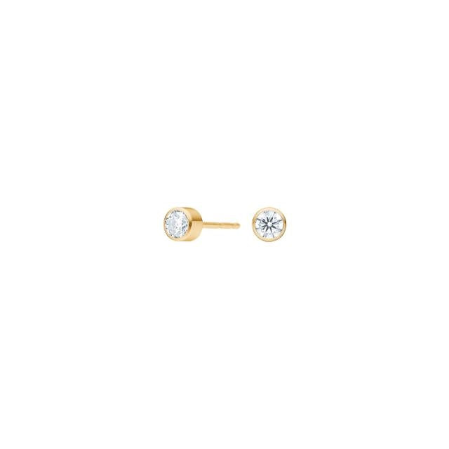 Pure Titanium forgyldte ørestikker fra Nordahl Andersen med hvide zirkonia 4 mm